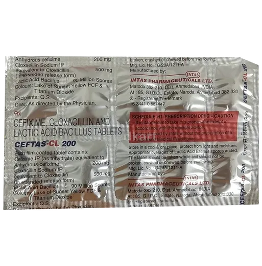 ceftas cl 200mg tablet 10's